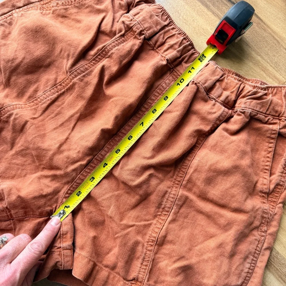 Madewell Linen-Blend‎ Easy Pull-On Shorts Afterglow Red Size Small